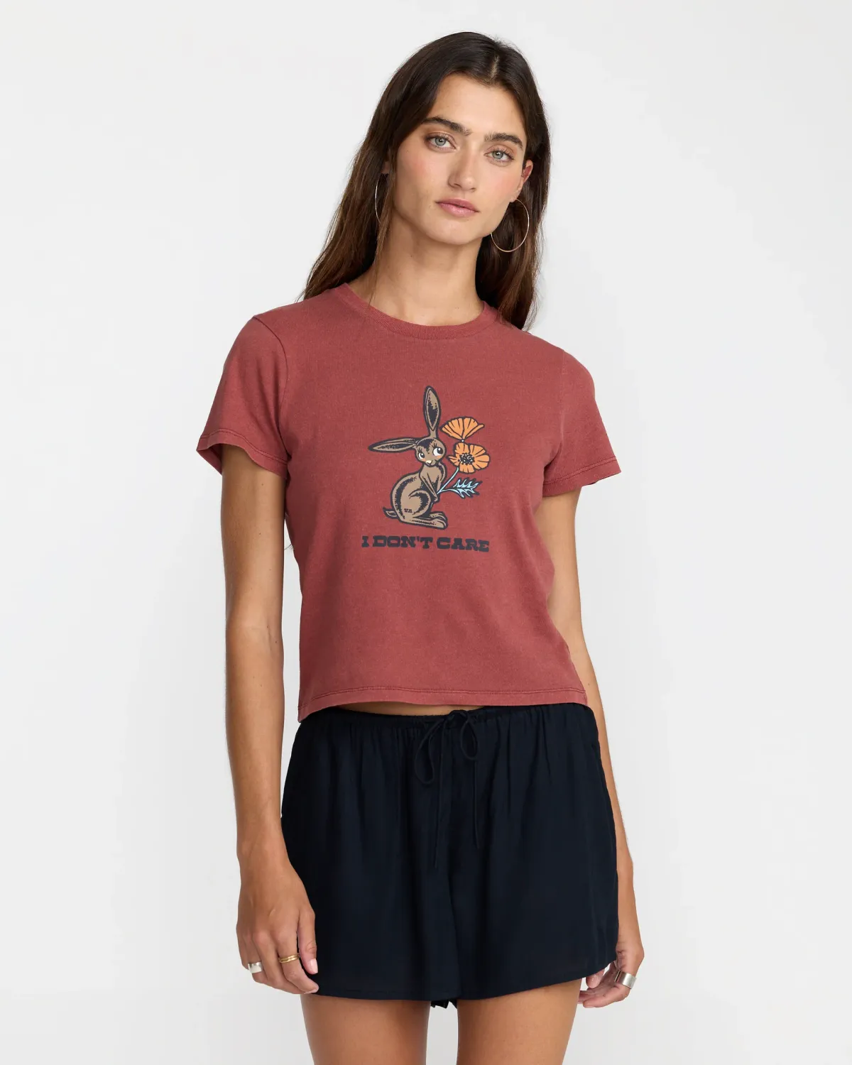 RVCA Don't Care 411 Tee - Madder Brown