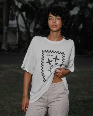 RVCA Love Me Bf Tee - Cloud