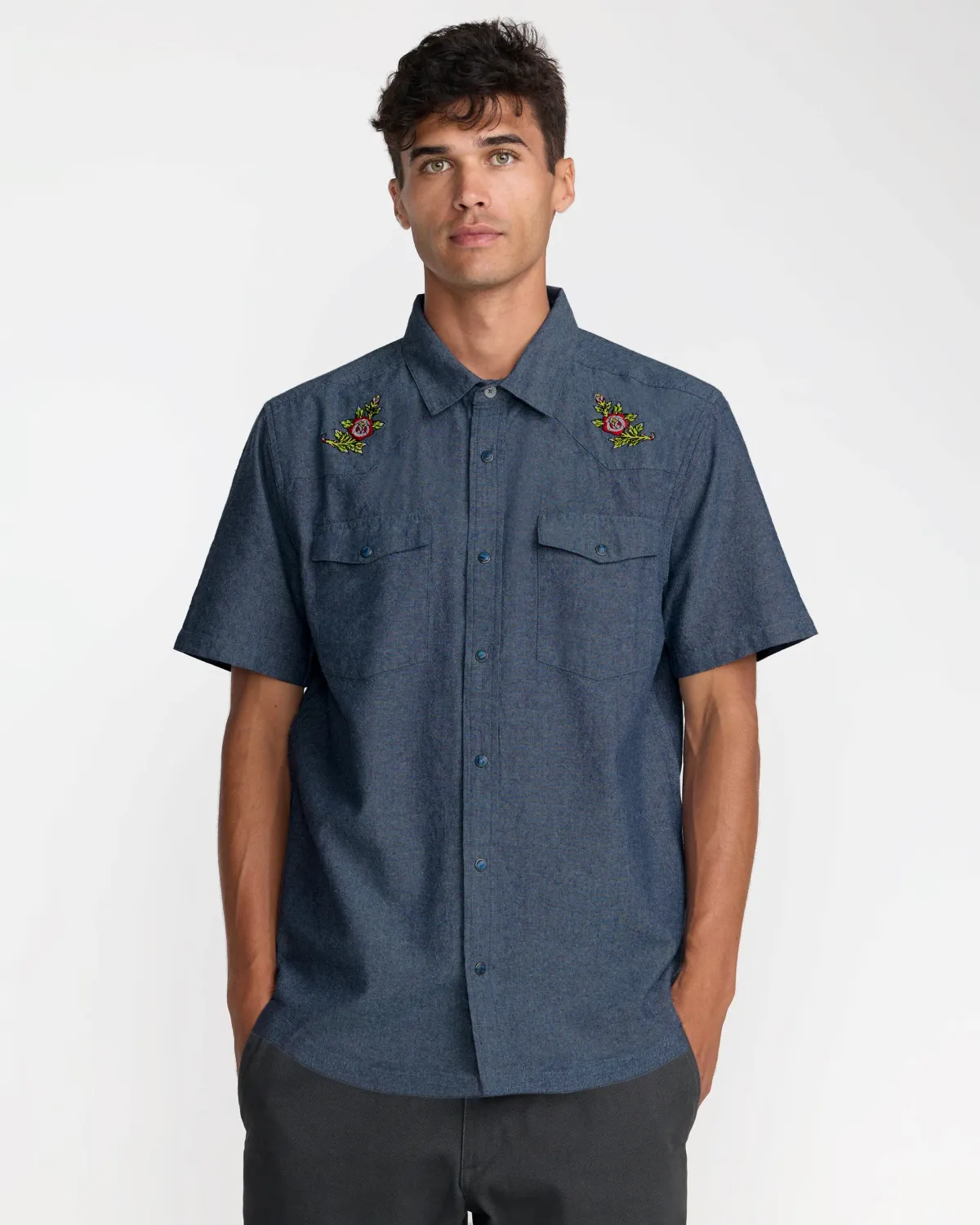 RVCA Rosa Chambray Button - Indigo