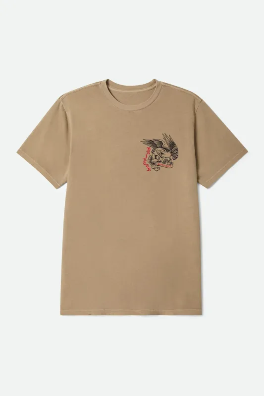 Brixton Wolcott Tee - Timeless Taupe Worn Wash
