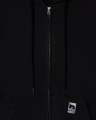 Obey Post Zip Hood - Dusty Black Limo