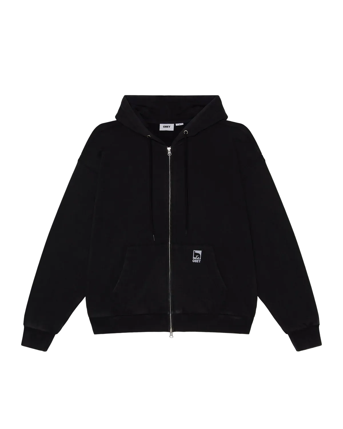 Obey Post Zip Hood - Dusty Black Limo