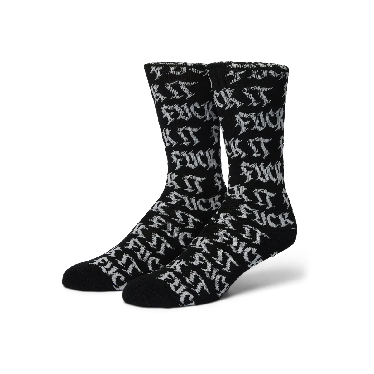 Huf Fuck It Old Style Crew Sock - Black