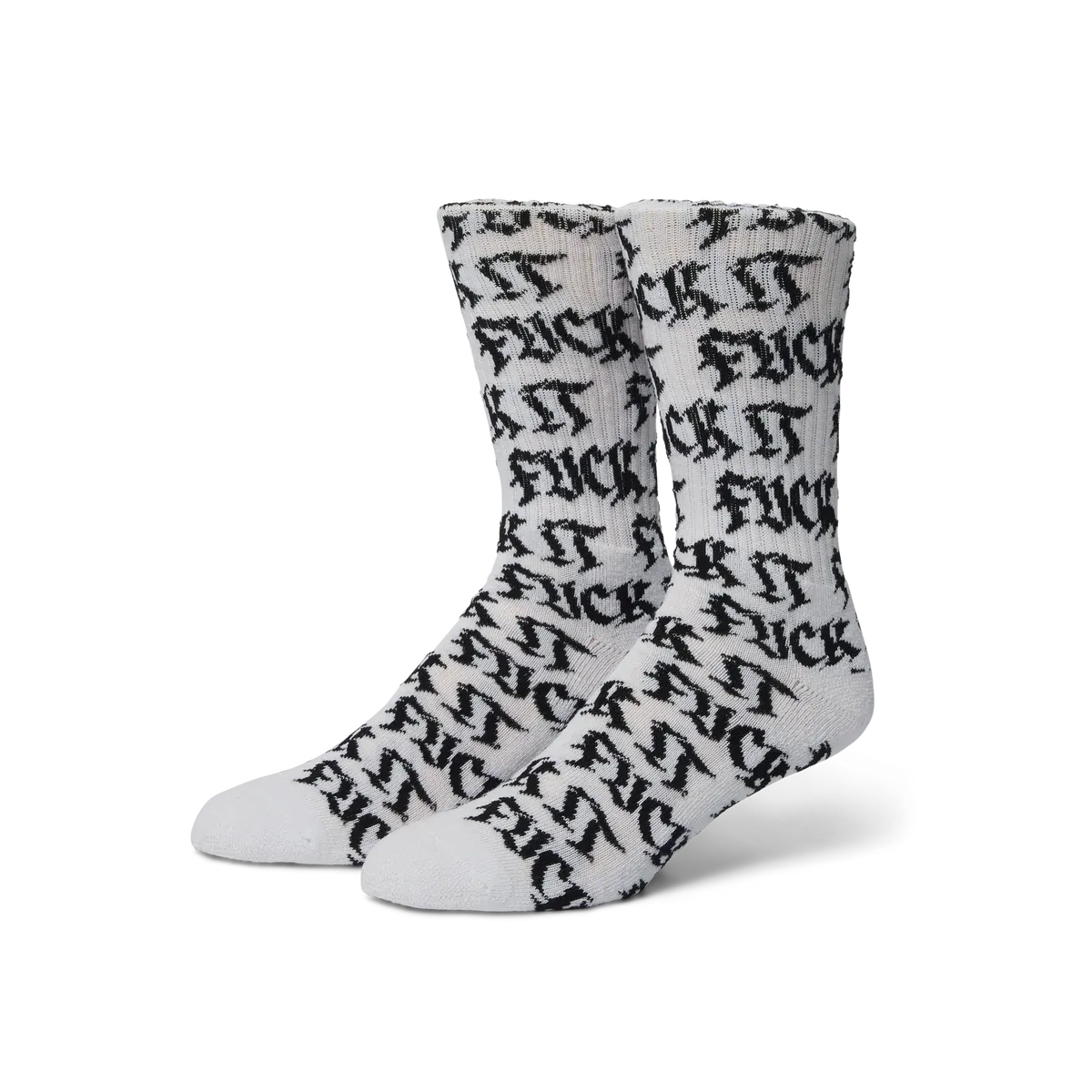 Huf Fuck It Old Style Crew Sock - White