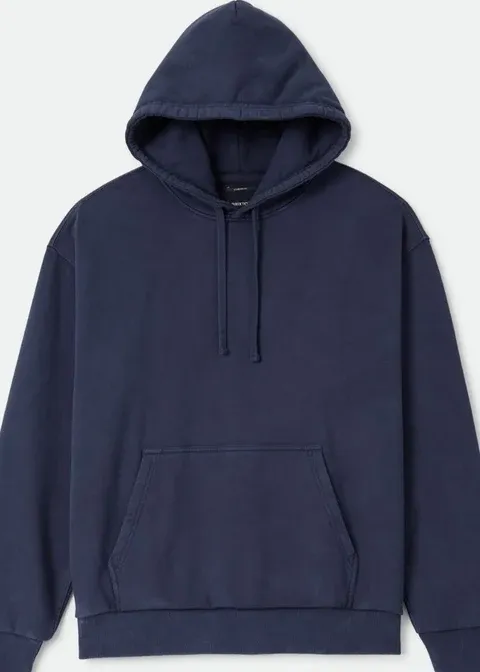 Brixton Baseline Fleece Hood - Washed Navy Vintage Wash