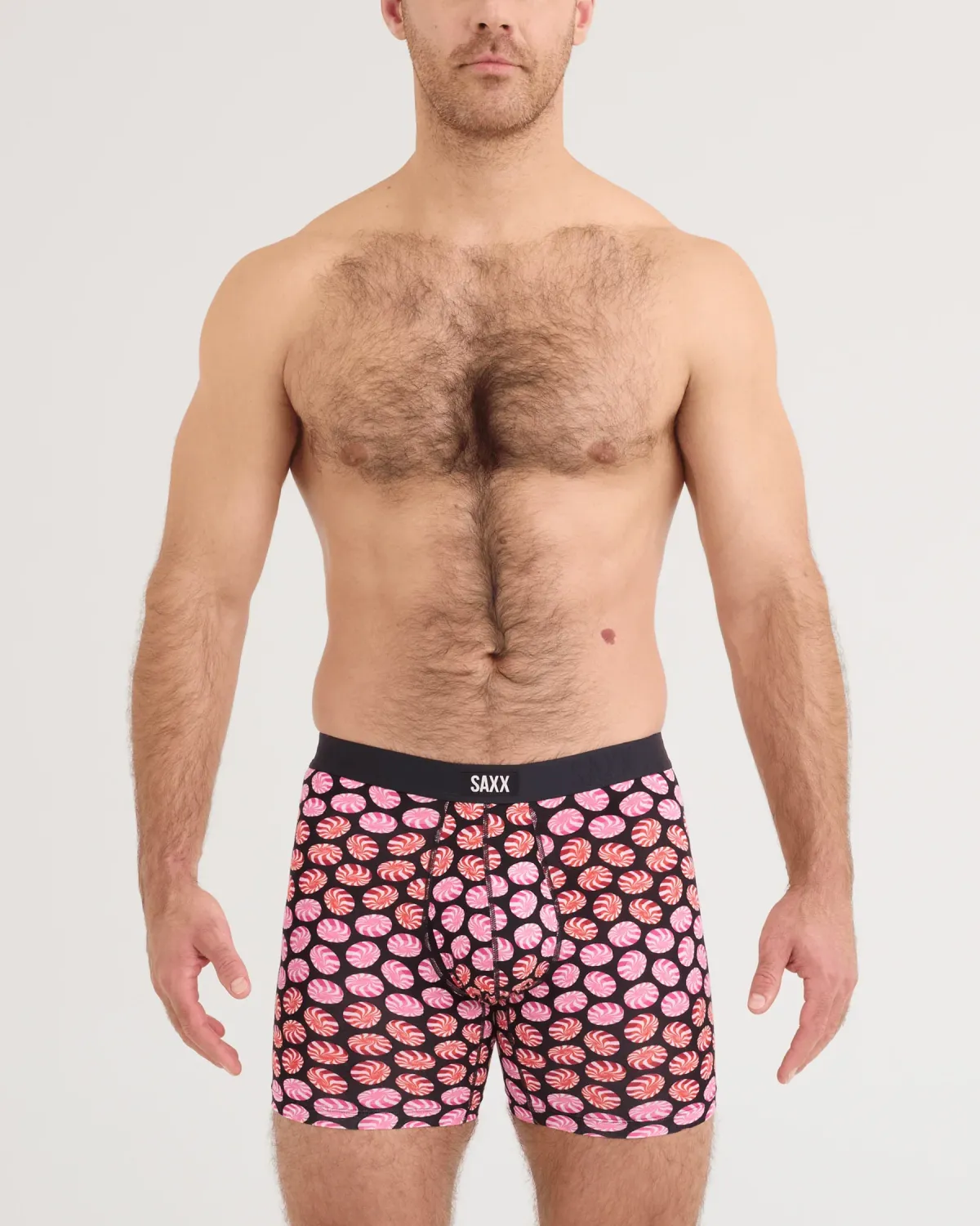 Saxx Vibe Xtra Soft Boxer - Confection Perfection-Black