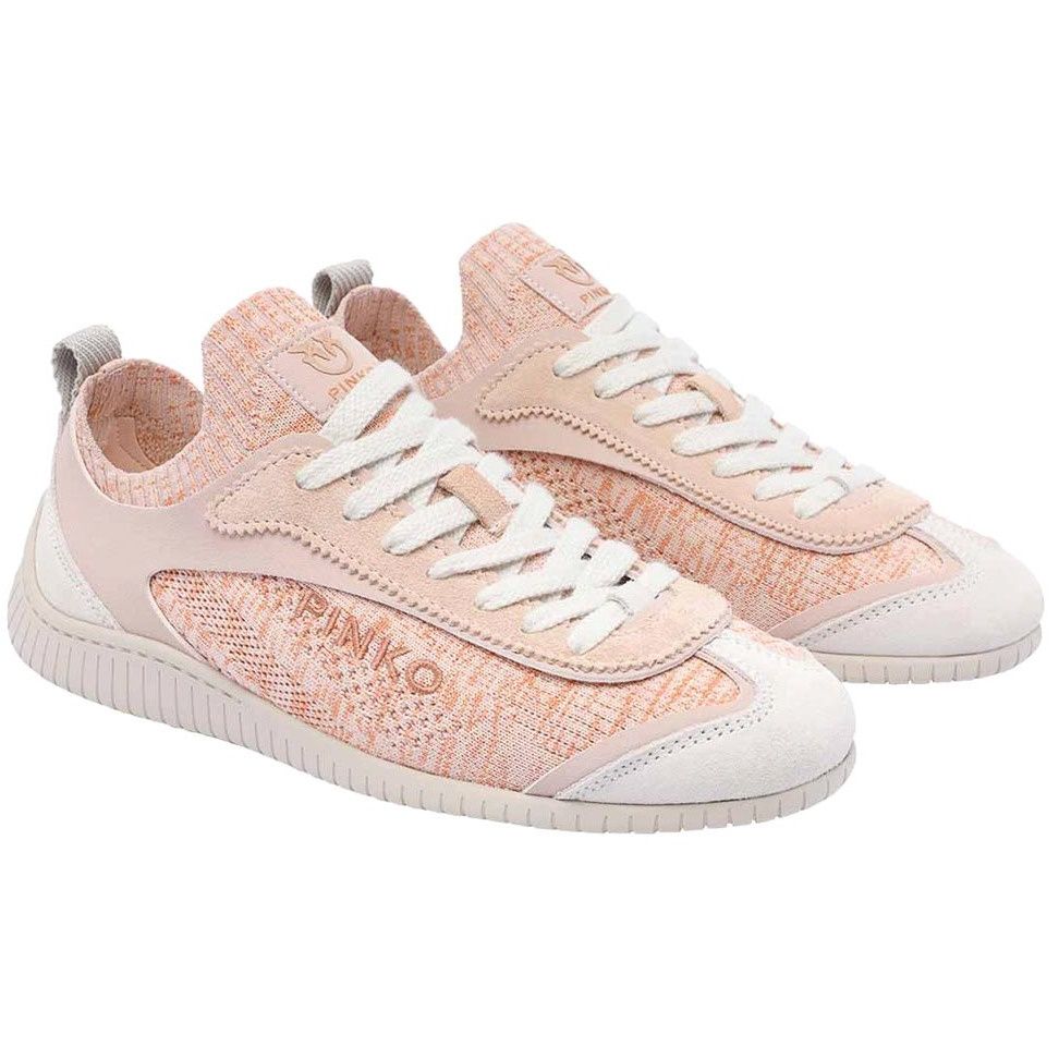 Pinko Shoes- Sneaker Knit/Microfiber Nude, Color: Pink, Size: 6