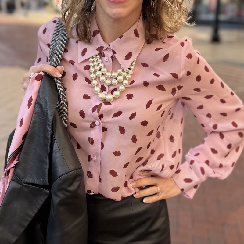 Luisa Cerano - Pink Lip Kiss Blouse