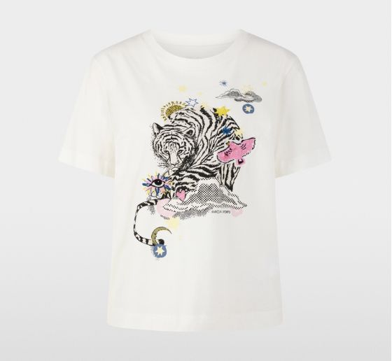 Marc Cain- Tigermania Graphic Off White Tee