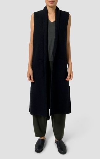 Eileen Fisher- C/L Shawl Collar Vest w/ Pockets