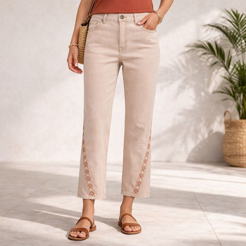 Marc Cain “Blazing Sun” FEURA Cropped Straight Jean
