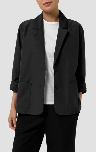 Eileen Fisher Easy Blazer, Color: Black, Size: 2X