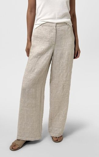 Eileen Fisher High-waisted F/L Wide Trouser Sky, Color: Beige, Size: XS