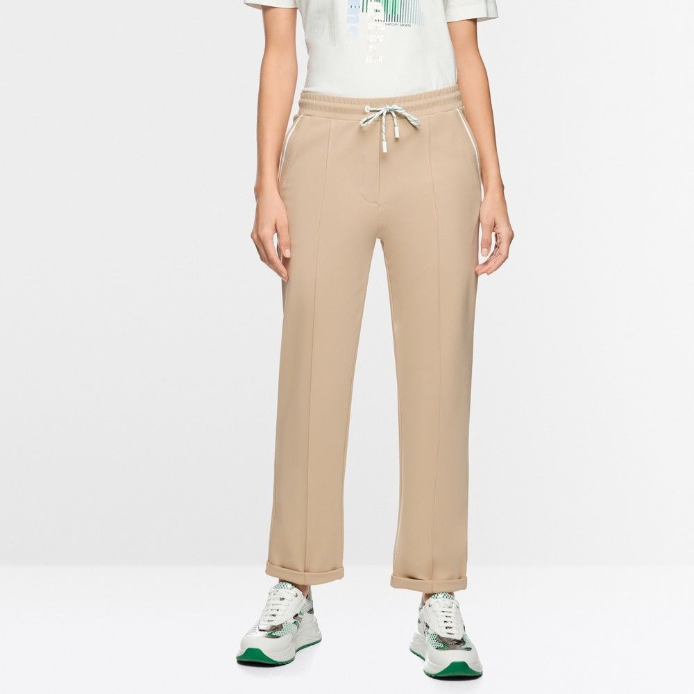 Marc Cain Fria Pull-on Trousers In Cotton Blend, Color: Beige, Size: 2