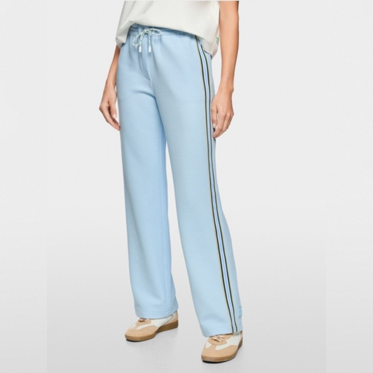 Marc Cain Washington Wide Cut Trousers, Color: Blue, Size: 12