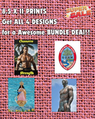 Guam Design Art Prints Bundle | Set of 4 Exclusive BONUS SALE 8.5 x 11 Prints