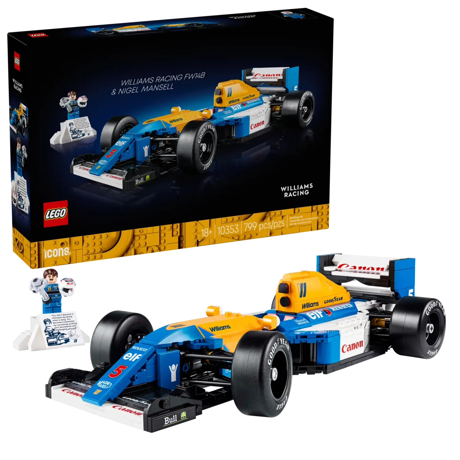 LEGO ICONS - Williams Racing FW14B &amp; Nigel Mansell