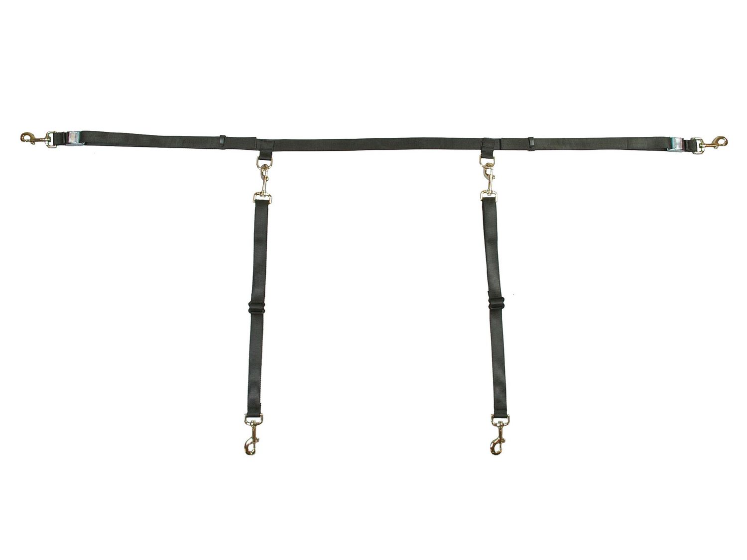 Bushwhacker - Two Dog Truck Bed Cross Tether SUV UTV Double Pet Leash Harness Vehicle Dual Restraint Lead Barrier Tie Down Out