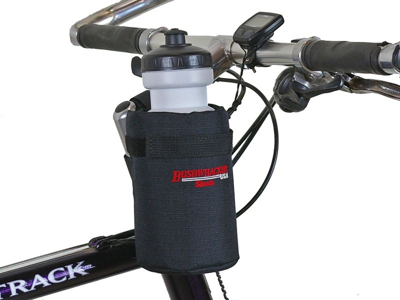 Bushwhacker Shasta Black - Insulated Bike Water Bottle Holder w/ 20 oz. BPA Free Bottle - Two Point Bicycle Frame & Handlebar Attachment w/Belt Loop No Screws Hardware Required Cycling Bushwhacker Shasta Black - Insulated Bike Water Bottle Holder w/ 20 oz. BPA Free Bottle - Two Point Bicycle Frame & Handlebar Attachment w/Belt Loop No Screws Hardware Required Cycling