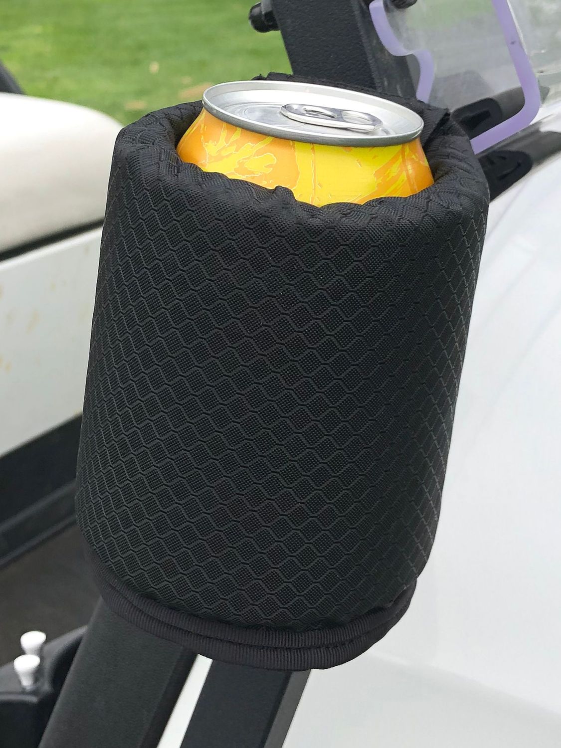 Bushwhacker Magnetic 12oz Can Cooler – Insulated Holder for Golf Carts & Worksites