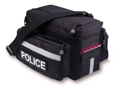 Bushwhacker Mesa Police Trunk Bag Black - w/Rear Light Clip Attachment & Reflective Trim - Bicycle Trunk Bag Cycling Rack Pack Bike Rear Bag Frame Accessories Behind Seat Pannier Grocery Bushwhacker Mesa Police Trunk Bag Black - w/Rear Light Clip Attachment & Reflective Trim - Bicycle Trunk Bag Cycling Rack Pack Bike Rear Bag Frame Accessories Behind Seat Pannier Grocery