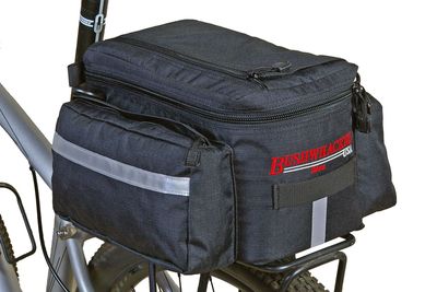 Bushwhacker Mesa Trunk Bag on Bicycle Rack