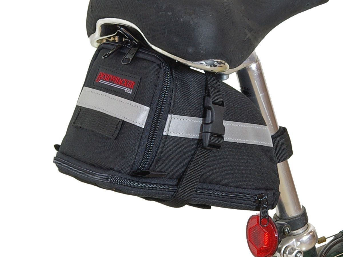 Bushwhacker Tacoma Expandable Bicycle Bike Seat Bag Reflective Trim Storage Bushwhacker Tacoma Expandable Bicycle Bike Seat Bag Reflective Trim Storage