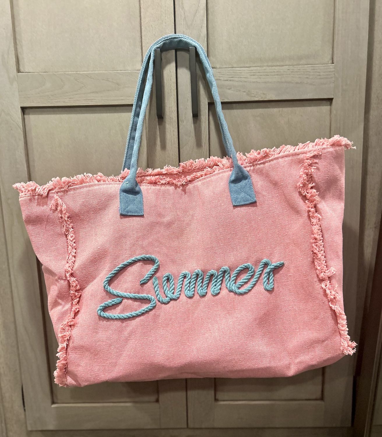 Summer Pink and Blue Beach Bag