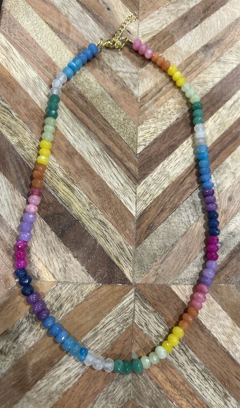 Rainbow Colored Beaded Necklace