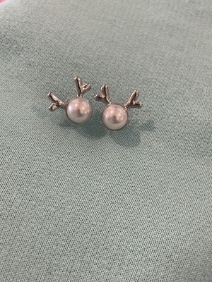 Pearl And Rudolph Antler Earrings