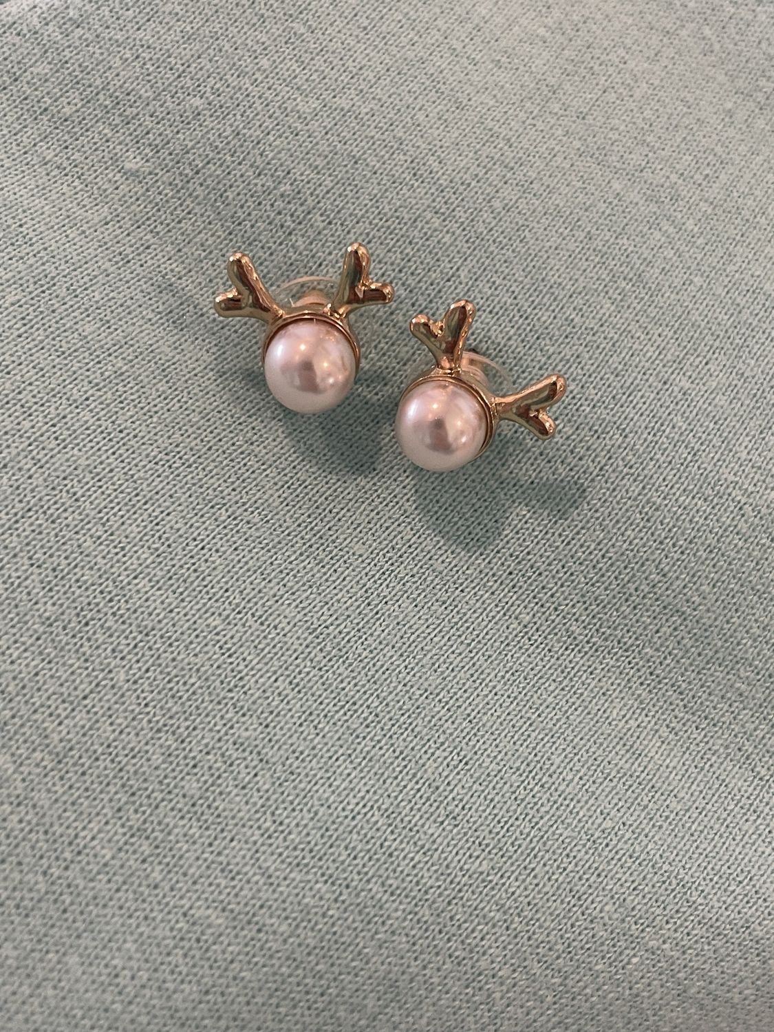Pearl And Rudolph Antler Earrings