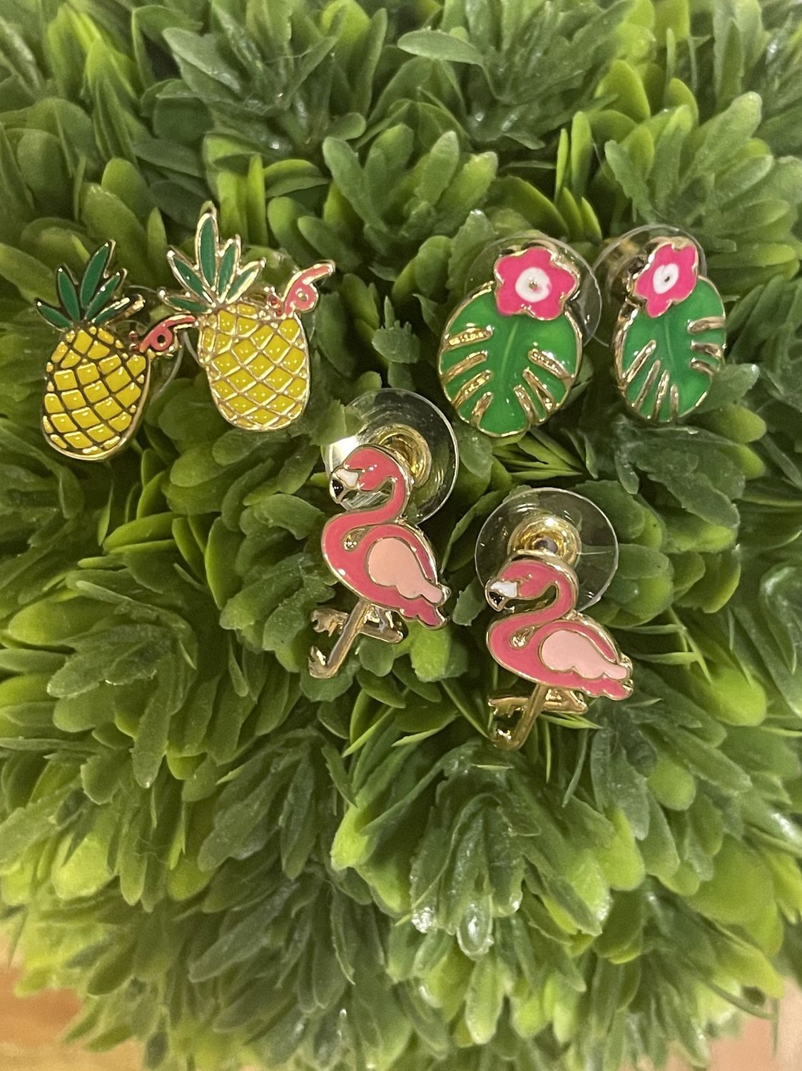 Set of 3 Summer Multi Enamel Stud Earrings