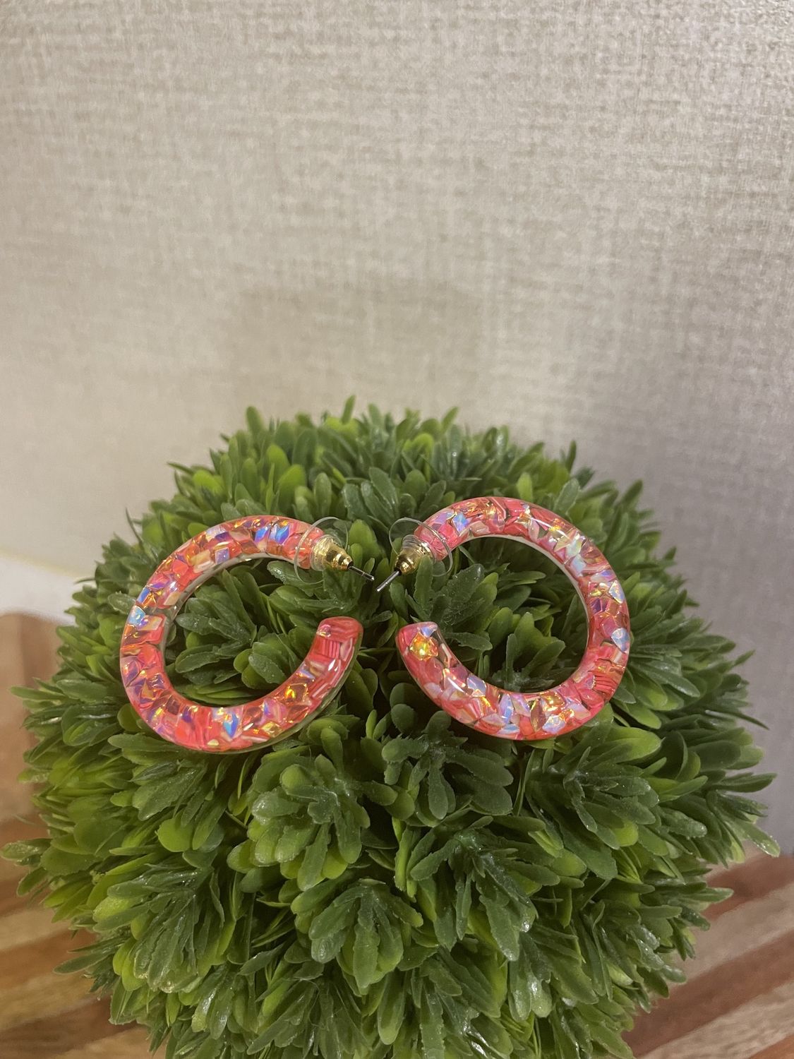 Pink 30mm Resin Acryic Hoops