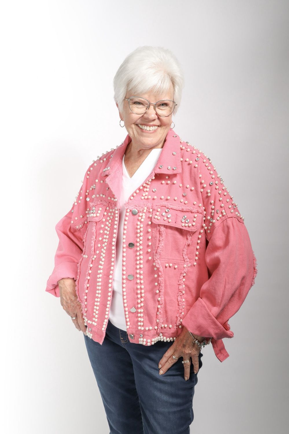 Pearl And Hot Pink Denim Jackets