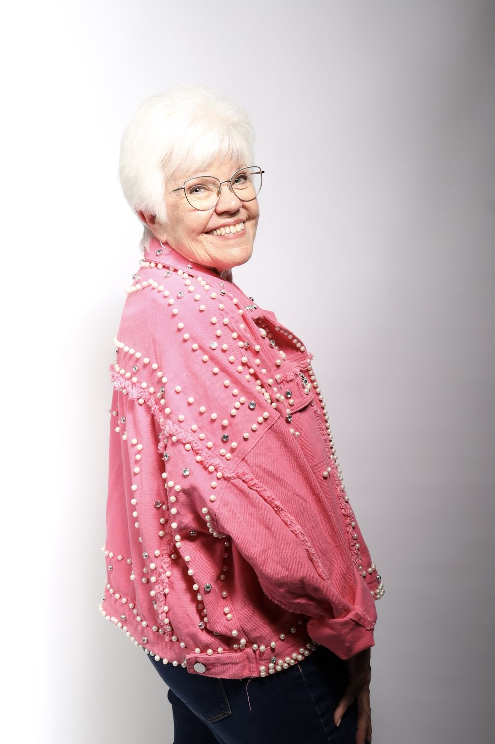 Pearl And Hot Pink Denim Jackets