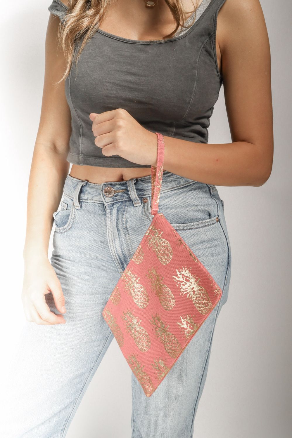 Gold Foil Pineapple Pouch/Make-up Bag