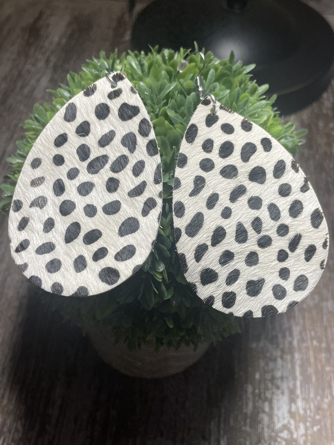 Dalmatian Printed Dangly Earrings