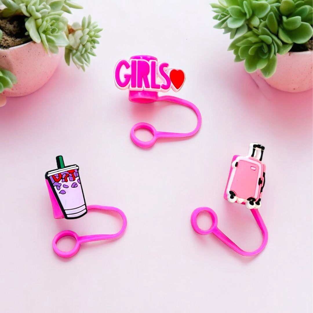 Set of 3 Girl&#39;s Trip Straw Toppers