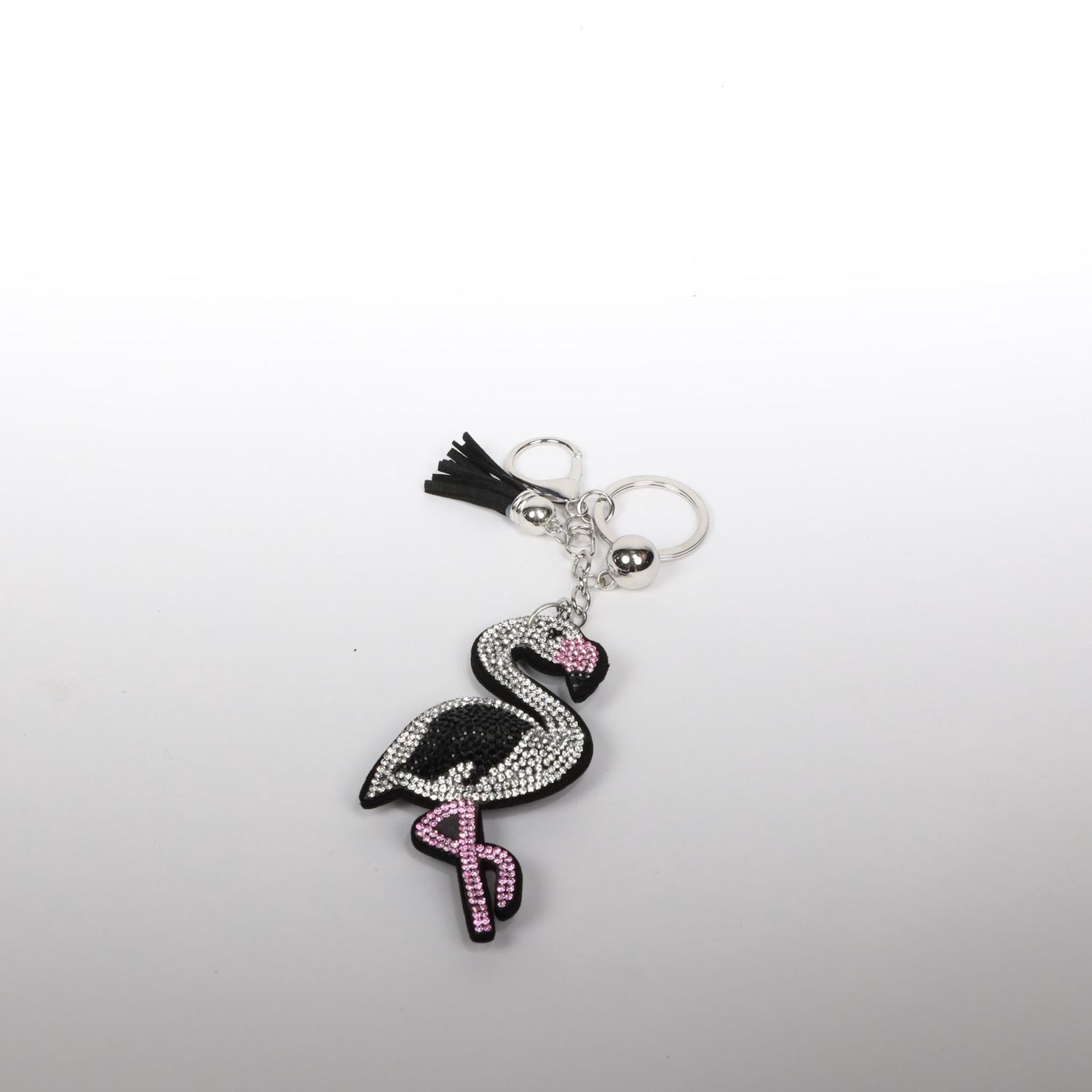 Rhinestoned Flamingo Keychain