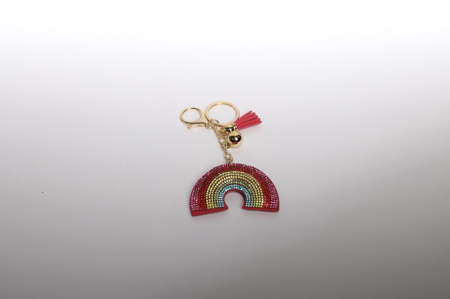 Rhinestoned Rainbow Keychain