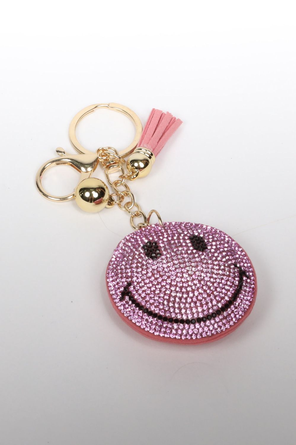 Sparkly Smiley Face Keychain Accessory