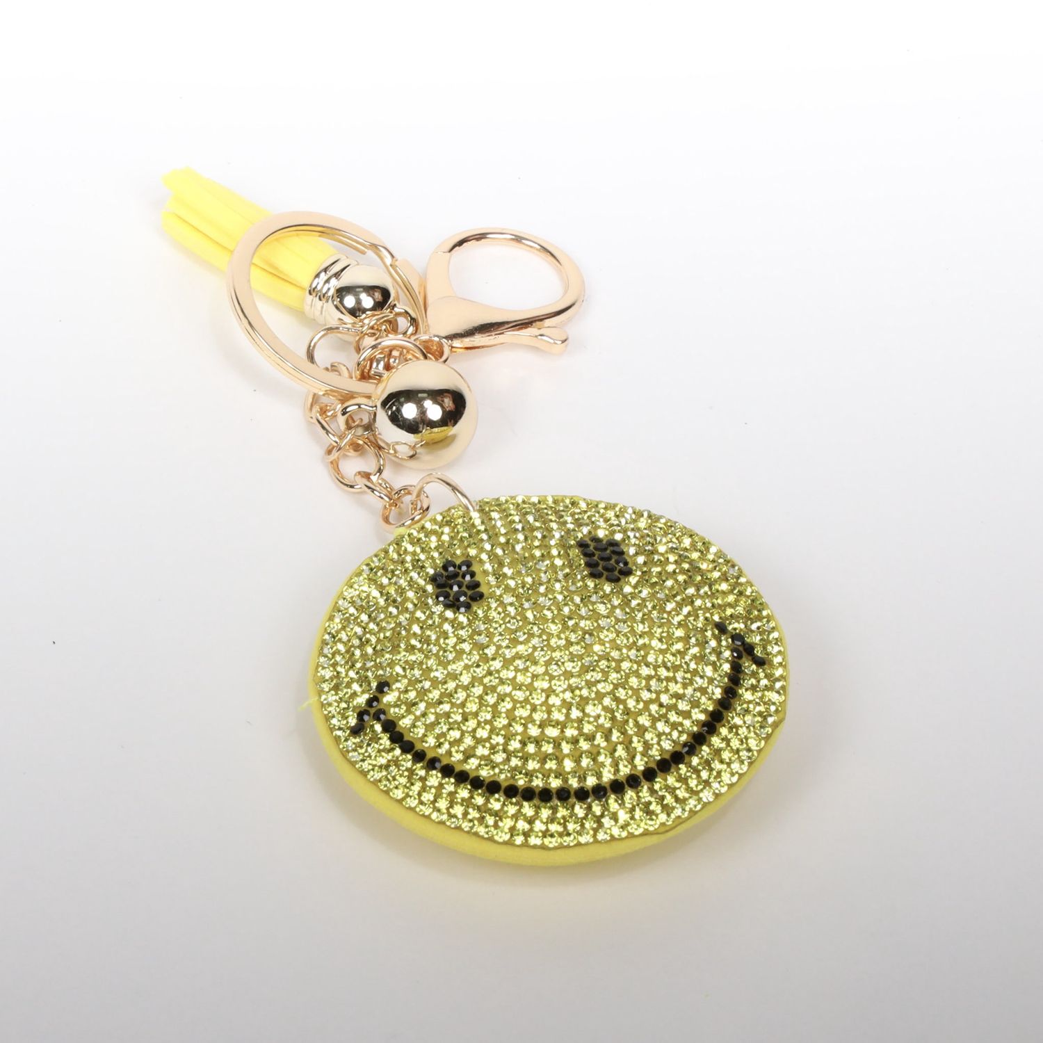 Sparkly Smiley Face Keychain Accessory