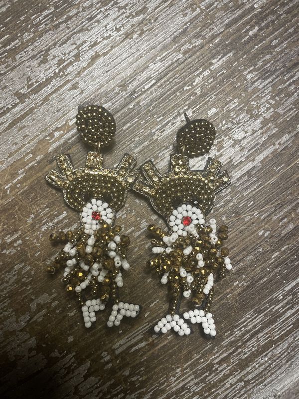 Beaded Reindeer Earrings