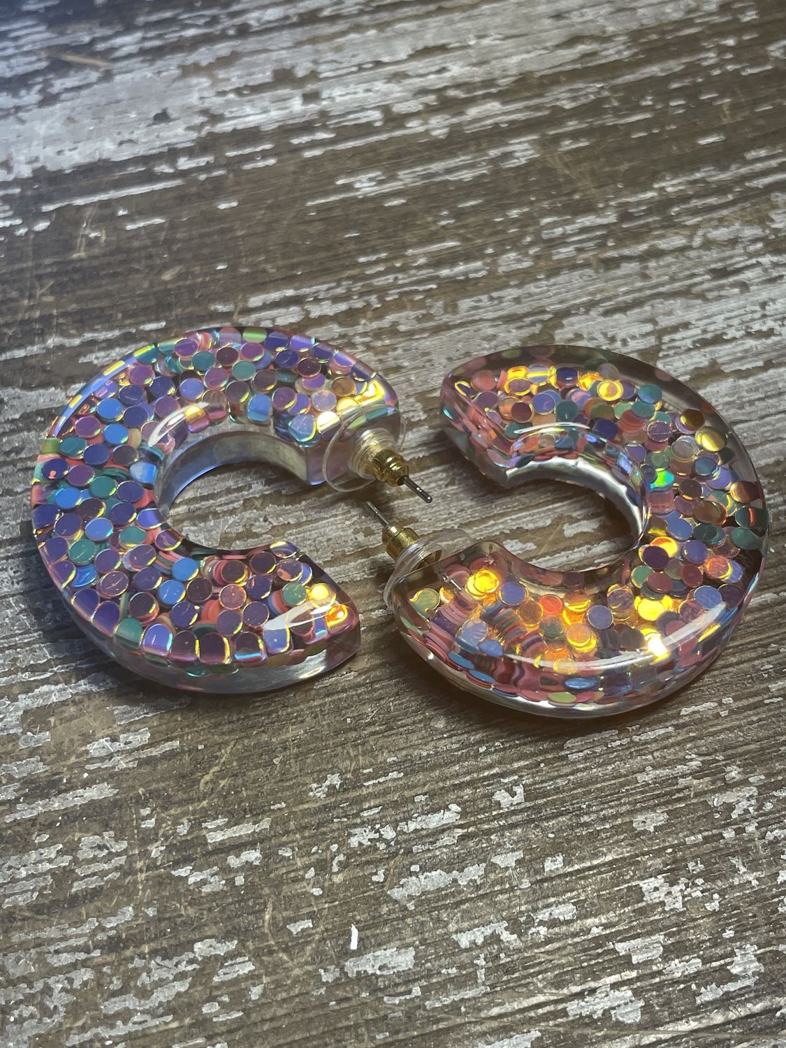 Sequined Resin Hoops (Circular Design)