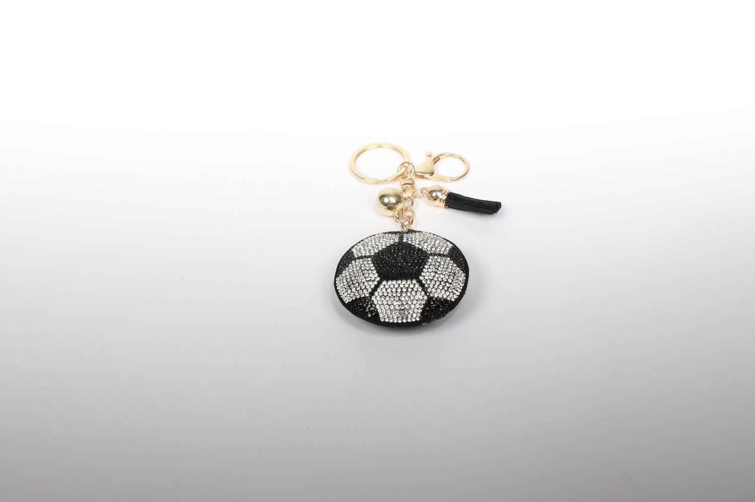Rhinestoned Soccer Ball Keychain