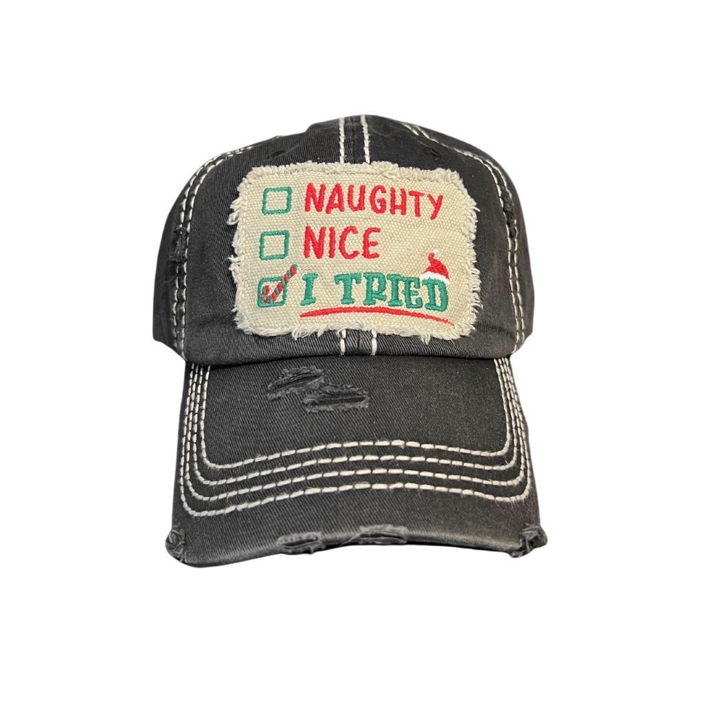 &#39;Naughty Nice I Tried&#39; Hat