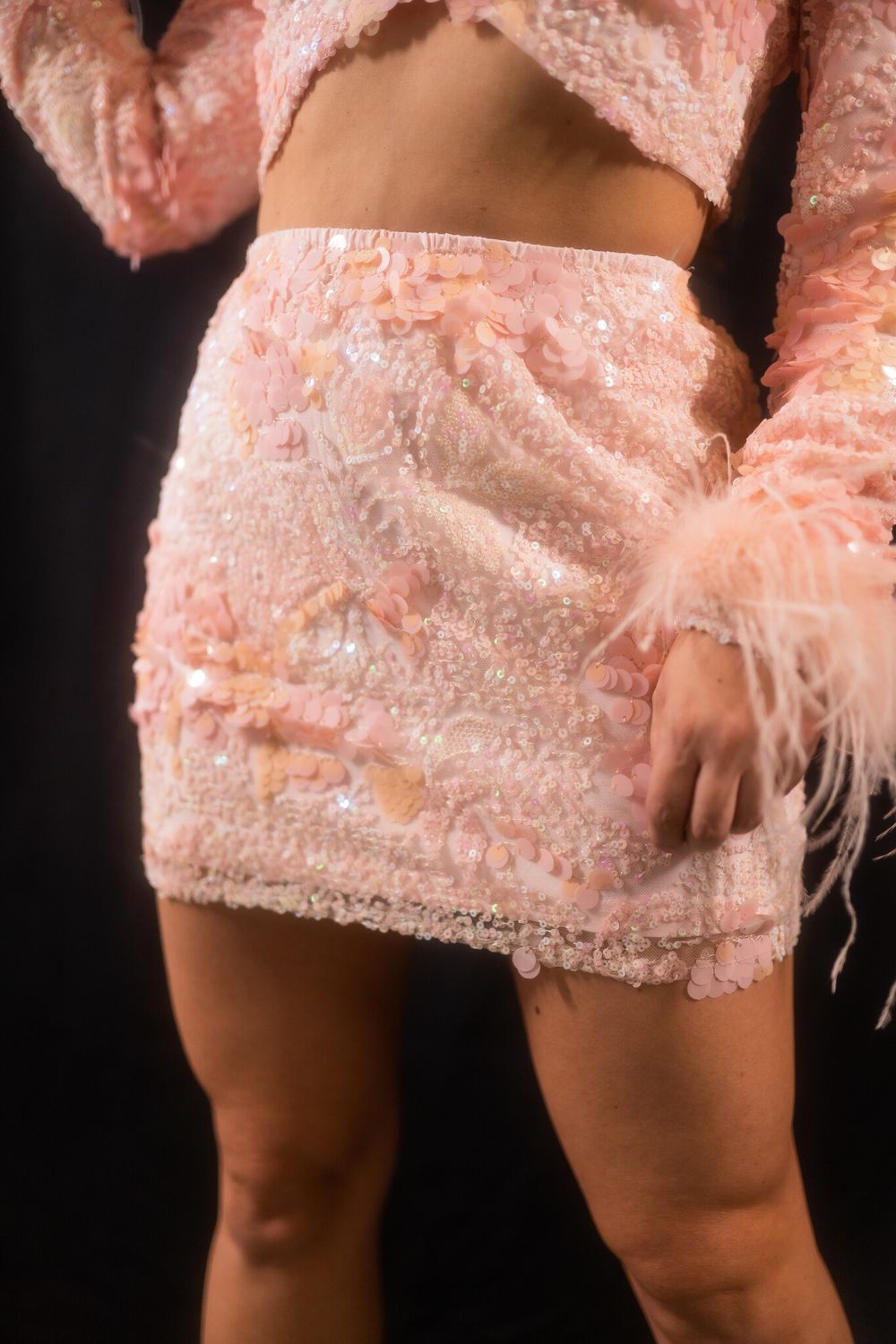Sequined Pink Skirt