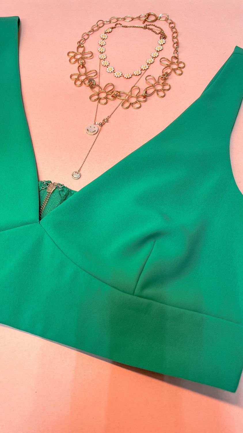 Green Crop Top