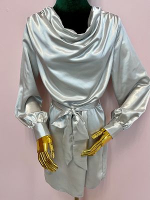 Satin Silver Dress