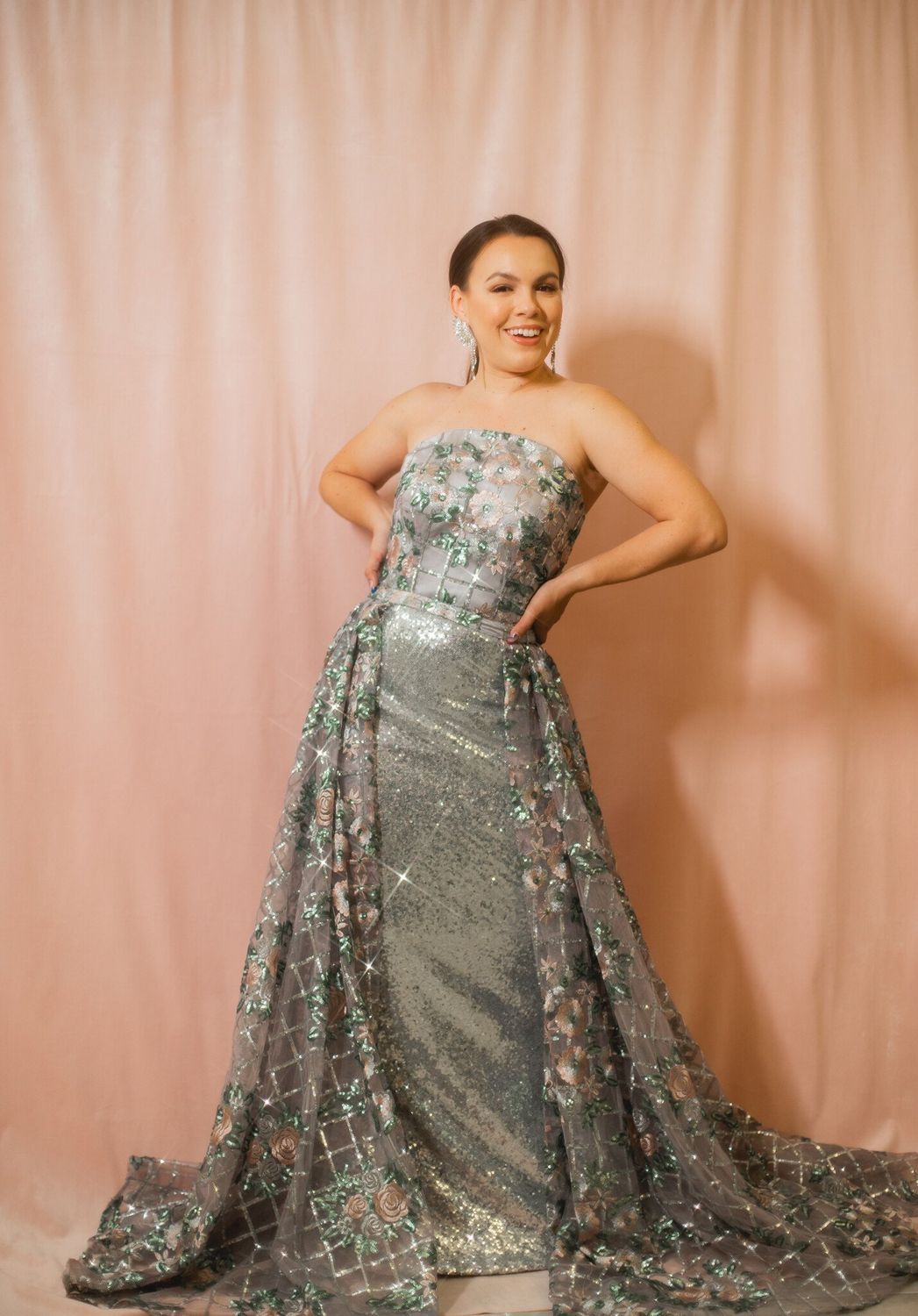 Flower Sequin Ballgown